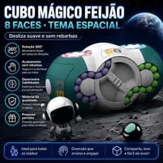 Cubo Mágico de Feijão, Brinquedo Anti-Stress com 8 Lados e Rotação Espacial, Quebra-Cabeça Estimulante para Crianças de