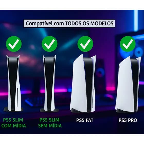 Suporte de Resfriamento Vertical para Console PS5 e PS5 Slim com anteparo para Edi Mitsubo em disco do PS5 e base