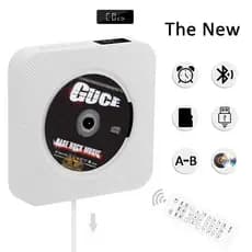 Caixa de som Bluetooth CD de parede com função de repetição para estudo, rádio educativa, tocador de CD com capa MP3