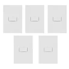 Kit 05 Interruptor Simples Modular Branco Ilumi I9 Designer Moderno