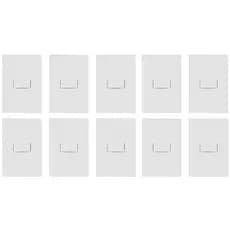 Kit 10 Conjunto Interruptor Simples Modular Moderno Ilumi i9 Branco