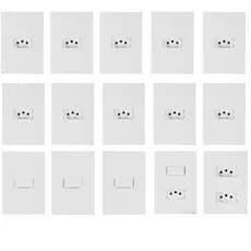 Kit 15 Tomada Interruptor Modular Ilumi I9 Branco Corrente Nominal 10 A Voltagem Nominal 250v