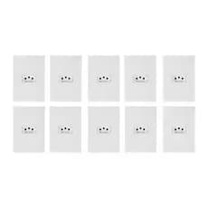 Kit 10 Conjuntos 1 Tomada Branco 2P+T 10A Ilumi I9 Linha Modular Completa Placa Suporte e Modulos