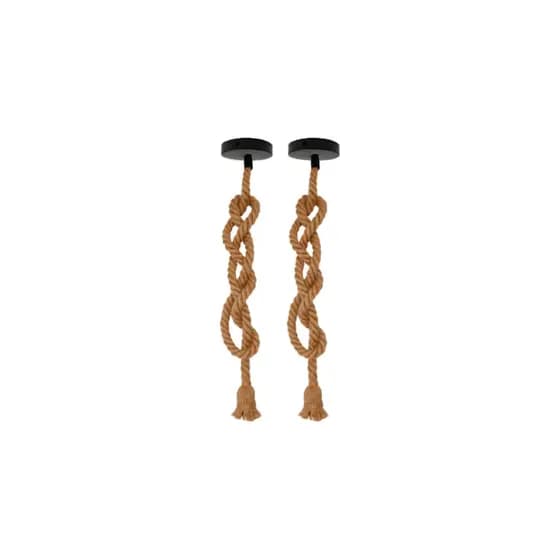Kit 02 Pendente Corda 1.5m Retro Vintage Rústico Sisal E27