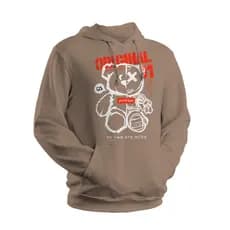 Blusa Moletom Canguru Streetwear Unissex Flanelado Capuz E Bolso Estampa Urso Original
