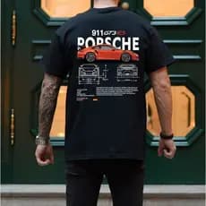 Camiseta Streetwear Carro Luxo 911 GT3 Verde Camisa Masculino e Feminino