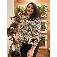 Echarpe estampa zebra com brilho