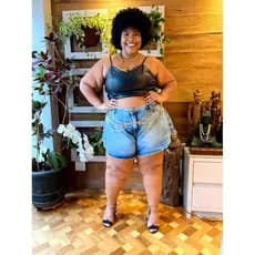 Shorts godê jeans plus size