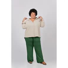 Camisa Social Feminina Areia Plus Size