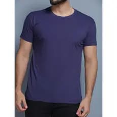 Camiseta Camisa Masculina Básica Algodão  Azul Escuro Para Uniforme e Dia Dia.