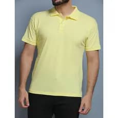 Camisa Gola Polo Masculina Camiseta  Uniforme Para Bordar, lisa Cor Amarelo