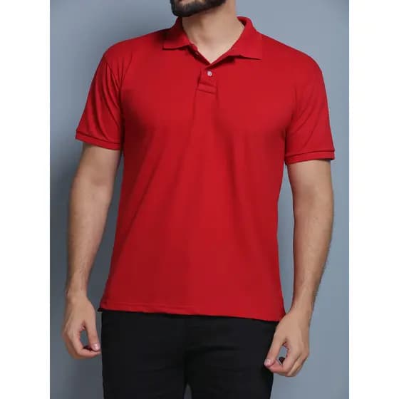 Camisa Gola Polo Masculina Camiseta Uniforme Para Bordar, lisa Cor Vemelho Tamanho Grande