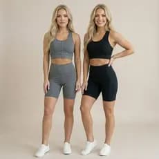 Conjunto Feminino Top Miusa + Short Fitness Academia Cintura Alta