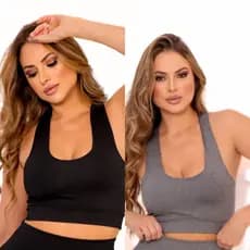 Kit 5 Top Fitness Malhar Treino Alta Sustentação Suplex Confortável