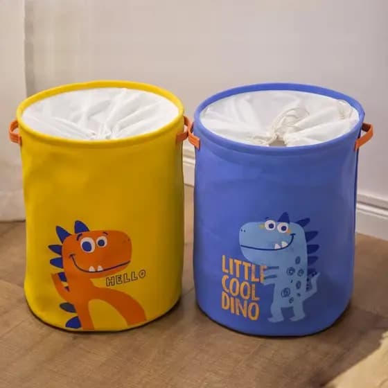 Cesto Organizador Infantil Para Brinquedos, Porta Trecos e Roupas Sujas Estampado Dobrável Em Tecido