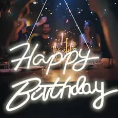 Happy Birthday Neon Led Decoração Festas em Acrílico 5mm  Com Fonte 12v (110V/220V)