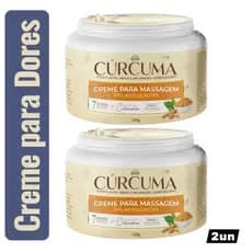 Creme Cúrcuma 120g Auxiliar no Alívio Imediato de Dores Costas Musculares Massageador x2
