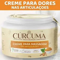 Creme Cúrcuma 120g Auxiliar no Alívio Imediato de Dores Articulações Costas Musculares Massageador