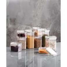 Kit Com 4 Potes Herméticos de Qualidade Premium Com Trava Para Alimentos Grãos