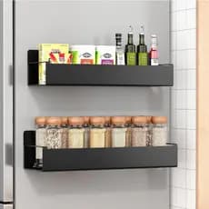 2x Rack Prateleira Organizador Magnético Cozinha Geladeira Máquina de Lavar Temperos