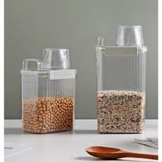 Pote Dispenser Hermético Grãos Cereais Ração Lavanderia Sabão Amaciante 1300ml e 1800ml