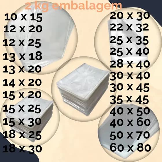 Embalagem Saco Plástico transparente PP 2 KG Atacado
