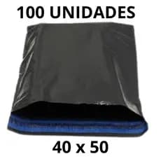 Kit 100 Unidades Envelope De Segurança 40 x 50 Aba Adesiva Embalagem Correio Ecommerce Saco Preto