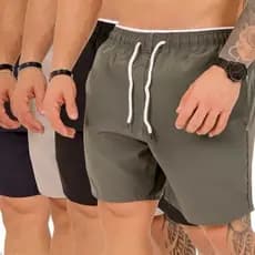 Kit 4 Bermuda Short Tactel Com Elastano Masculino Queima de Estoque 🔥 Treino Corrida Academia Praia