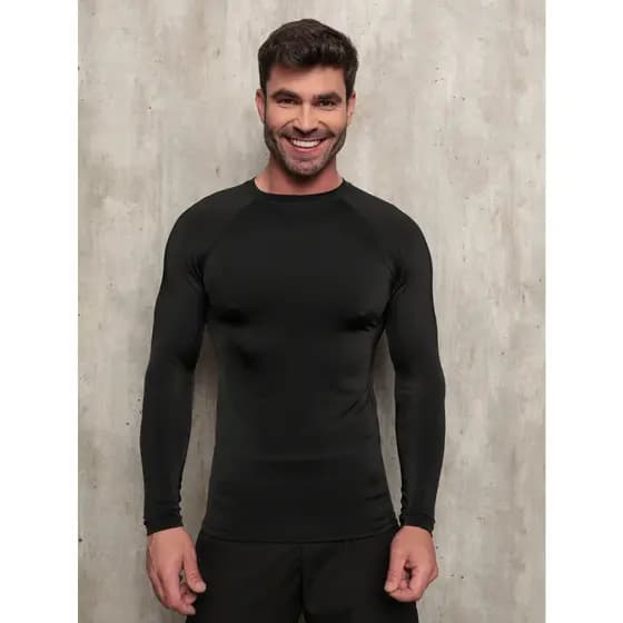 Blusa Térmica Proteção Uv Segunda Pele Masculina Slim Manga Longa Premium