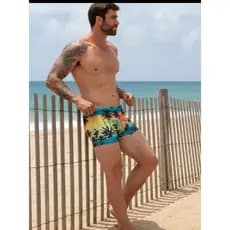 Sunga Boxer Masculina Box Estampas Verão Premium Resitente ao Cloro e Praia