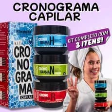 Kit Cronograma Capilar Hidratação Nutrição Reconstrução 3 itens Rhenuks