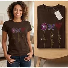 Kit com 10 /5 e 3 Camiseta T-Shirt Blusa Cristã Evangelica Com Brilho em Strass Plus Size Luxo Religiosa Atacado basica~