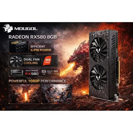 NOVA Placa de Vídeo RX 580 8gb - DDR5