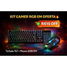 Kit Gamer RGB Teclado TGT + Mouse Gamer 3200 DPI Iluminado