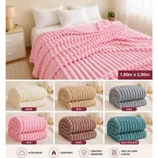 Manta Cobertor Plush Premium Alto Relevo 1,80x2,00m Super Macia Quentinha Casal Solteiro Sofá Inverno