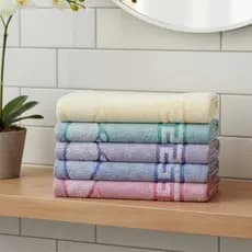 Kit 10 Toalhas de Banheiro Mali 45x70cm Piso Atoalhado 100% Algodão Com ou Sem Estampa de Pé