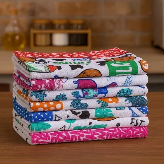 Kit 5 Panos de Prato de Copa Estampadas Felpudas 100% Algodão 40x60cm Alta Absorção