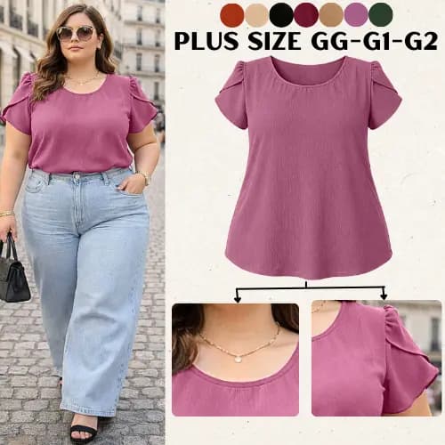 BLUSA MEGAN FEMININA PLUS SIZE BASICA SOCIAL ELEGANTE BLUSAS FEMININAS MODA EVANGELICA TENDENCIA FESTA TRABALHO PASEIO