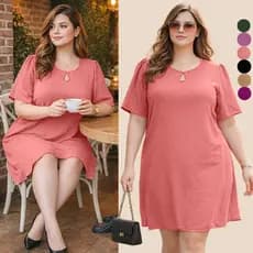 VESTIDOS FEMININA PLUS SIZE ELEGANTE MIDI VESTIDO FEMININO FEMININAS SOLTINHA MODA VERÃO RODADO CONFORTÁVEL CASUAL LUXO