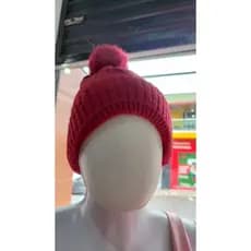 Touca de Lã Peluciada Gorro de Inverno Touca com Pompom