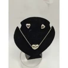 Conjunto Folheado Brincos e Colar Conjunto de Coração Conjunto de Joia Femininas