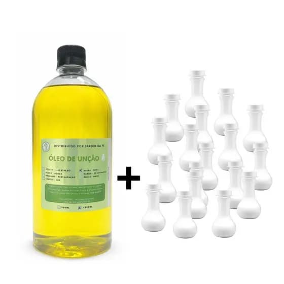 Kit 1 Litro óleo de unção + 100 botijas flaconetes frasconetes