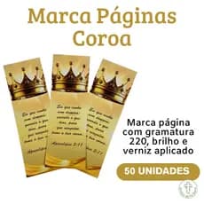 Marca Página Coroa. 50 unidades. Evangélico. Cristão