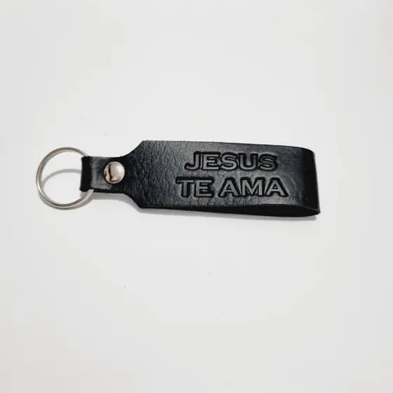 Chaveiros de Couro Preto. 25 unidades. Lembrancinha Pai, Homem. Presente Cristão.