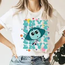 Camiseta Feminina Divertidamente 2 Com todas emoções Ansiedade Inveja Vergonha Tédio