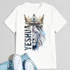 T-shirt Feminina Yeshua Evangélica Cristã Manga Curta Cor Branca