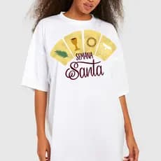 Camisa Unissex Estampada 100% Algodão Oversized Semana Santa