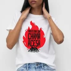 T-shirt Feminina Evangélica Estampadas Cor Branca Manga Curta