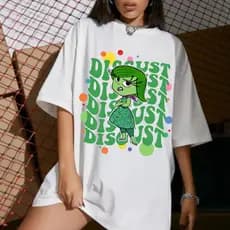 Camisetão Feminino Divertidamente 2 Nojinho Todas Emoções Modelo Oversized Streetwear