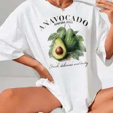 Camisetão Frutas Tropicais Avocado Estampa Digital Faith